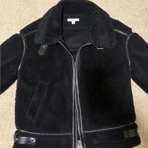 Thick Black Shearling Jacket